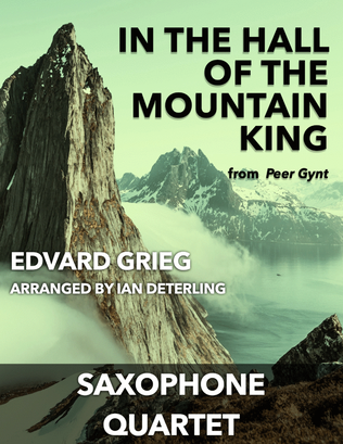 Book cover for In the Hall of the Mountain King for saxophone quartet