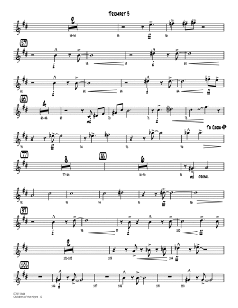 Children of the Night - Trumpet 3 Trumpet scores gallery preview page 2