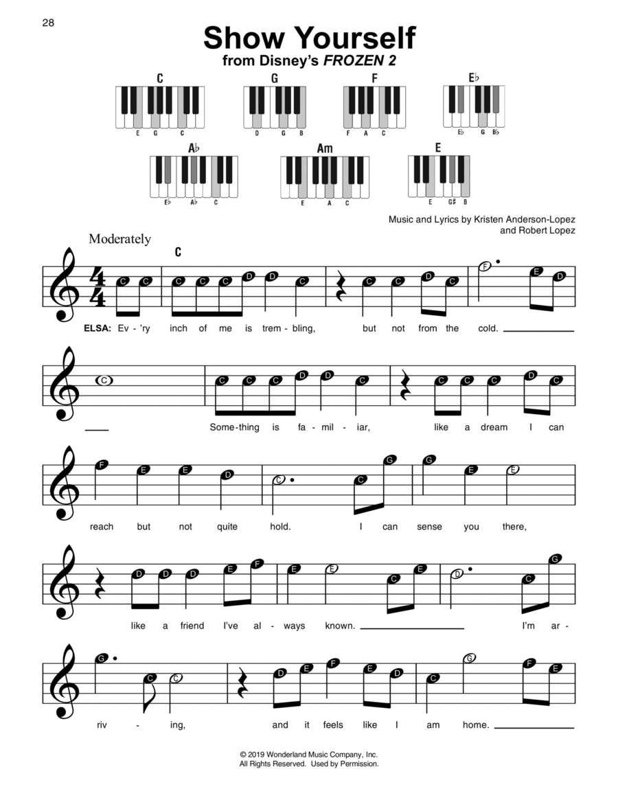 Show Yourself (from Disney's Frozen 2) Easy Piano scores gallery preview page 1
