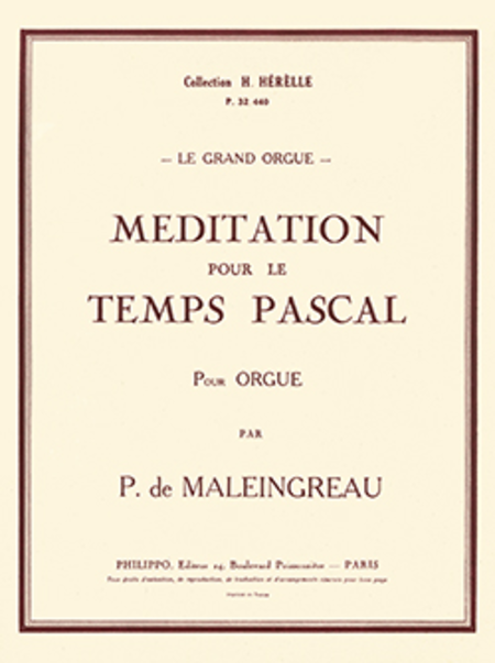 Meditation pour le temps Pascal Op.35
