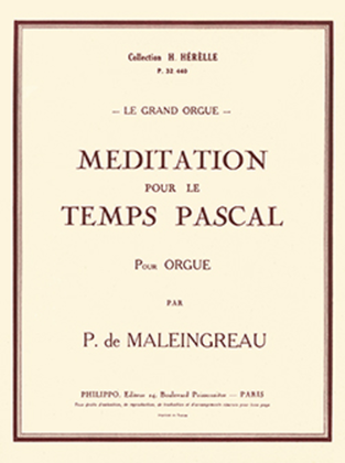 Book cover for Meditation pour le temps Pascal Op. 35
