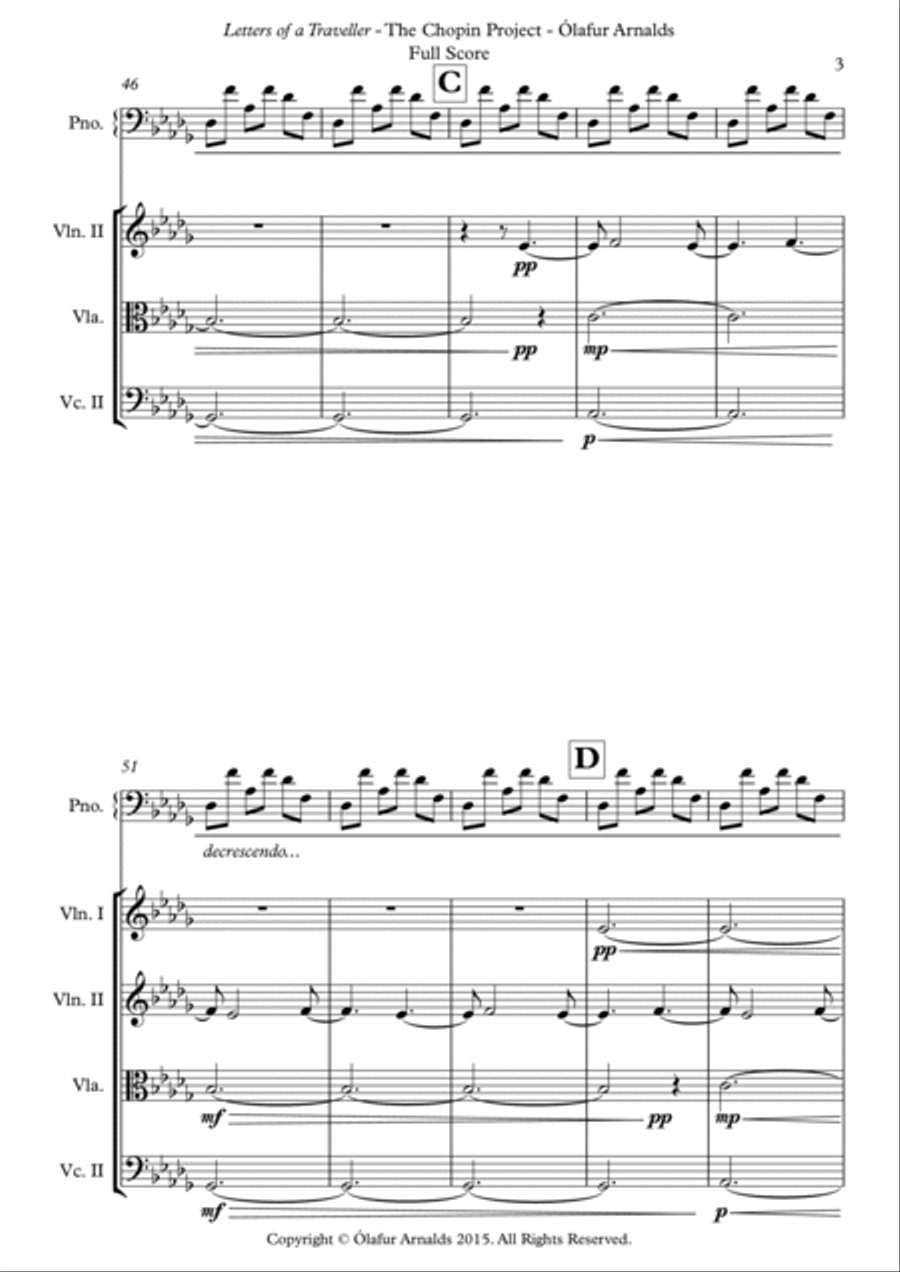 Letters Of A Traveller Piano Quartet scores gallery preview page 3