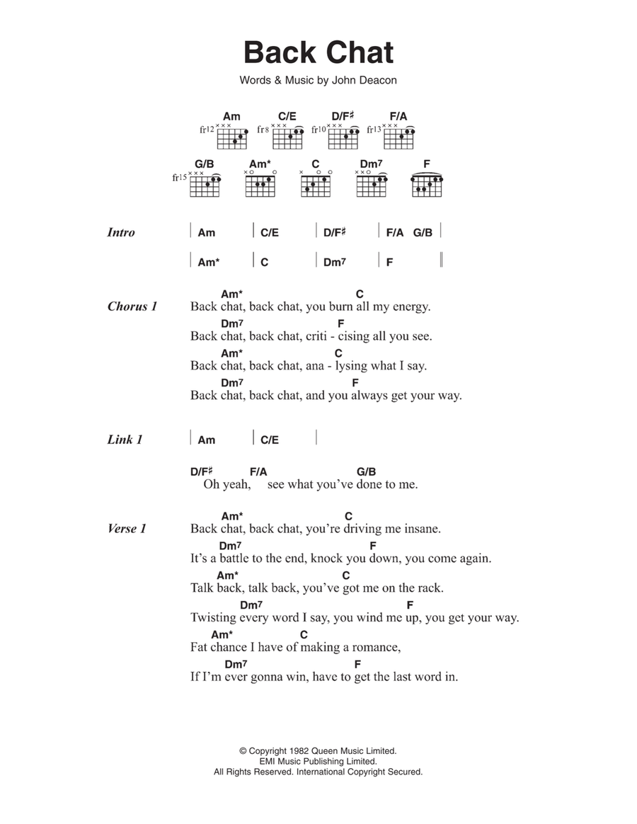 Back Chat Acoustic Guitar scores gallery preview page 1