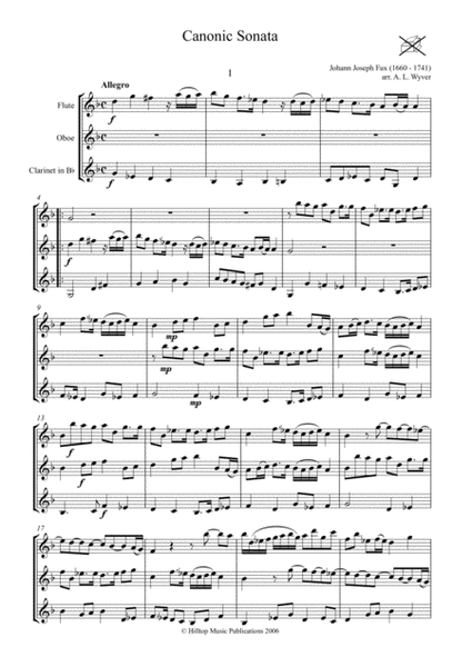 Sonata Canonic arr. flute, oboe and clarinet image number null