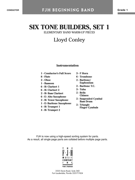 Six Tone Builders, Set 1: Score