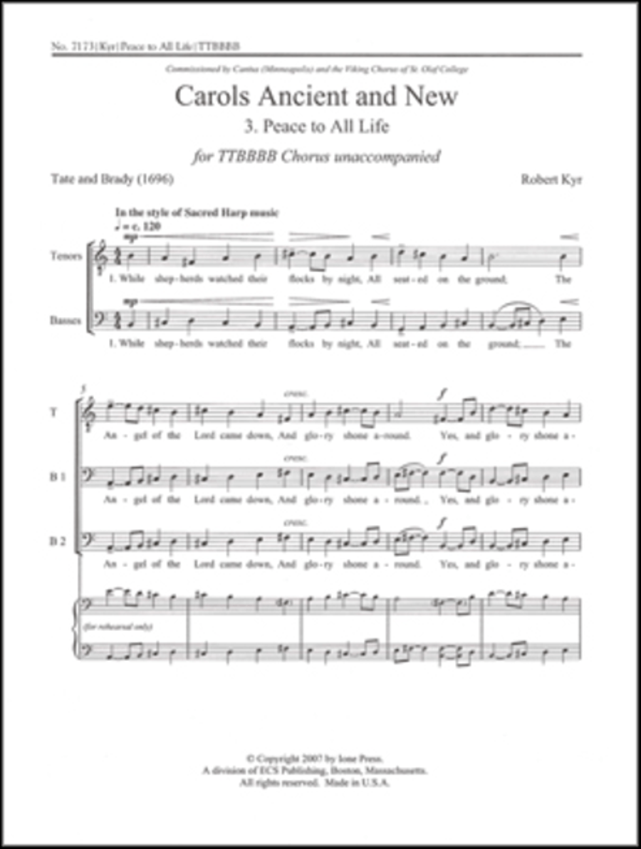 Carols Ancient and New: 3. Peace to All Life A Cappella scores gallery preview page 1