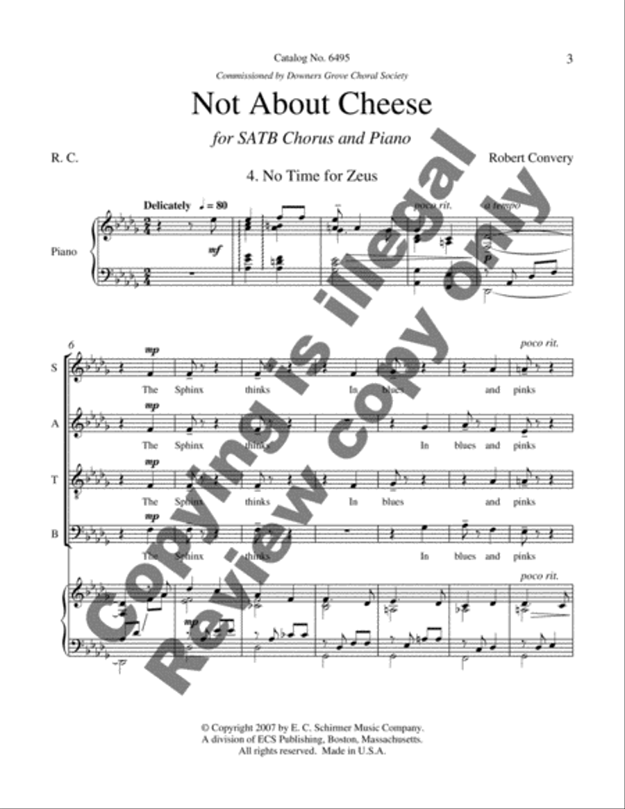 Not About Cheese: 4. No Time for Zeus 4-Part scores gallery preview page 3