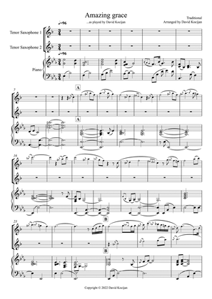 Amazing grace TRIO (Piano & 2 Tenor Saxophones)