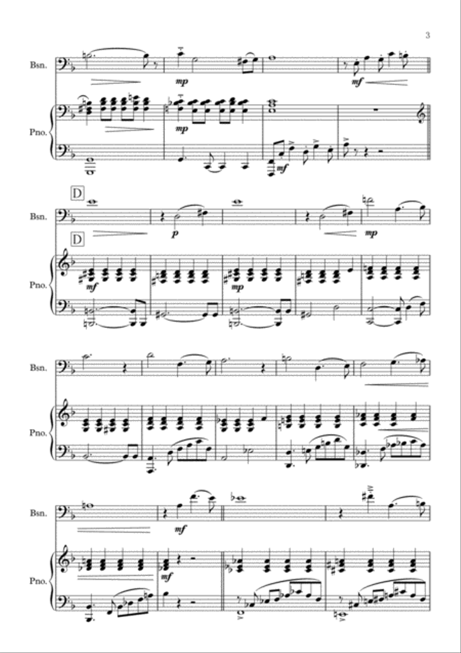 Sonatine for Bassoon and Piano : score and part Bassoon Solo scores gallery preview page 4