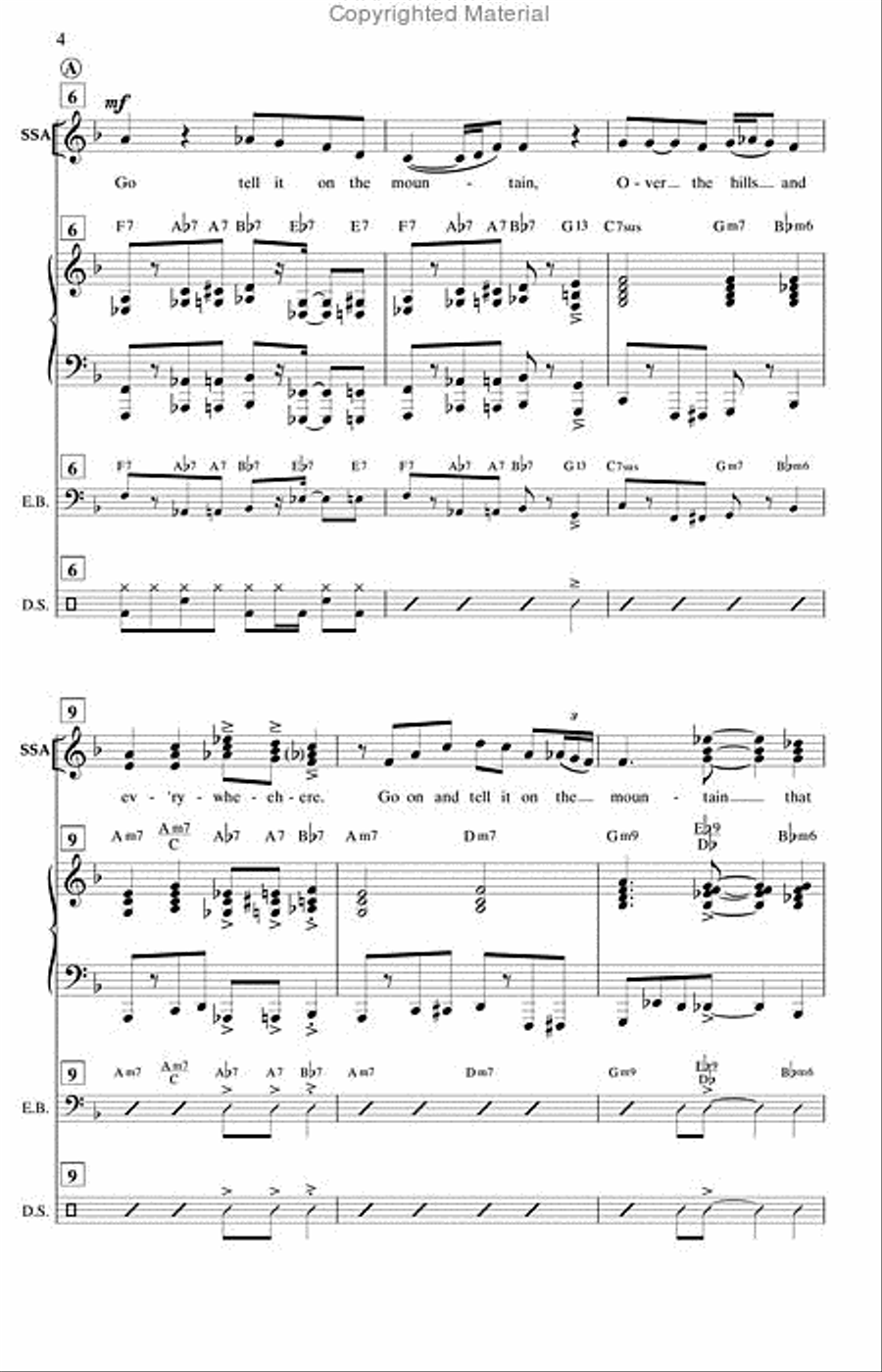Go Tell It on the Mountain - SSA (Vocal Score) SSA scores gallery preview page 2