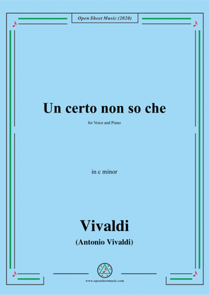 Book cover for Vivaldi-Un certo non so che,in c minor,for Voice and Piano