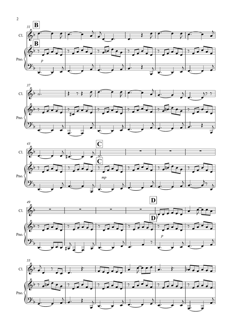 House of the Rising Sun for Clarinet and Piano House of the Rising Sun for Clarinet and Piano Clarinet Solo scores gallery preview page 2