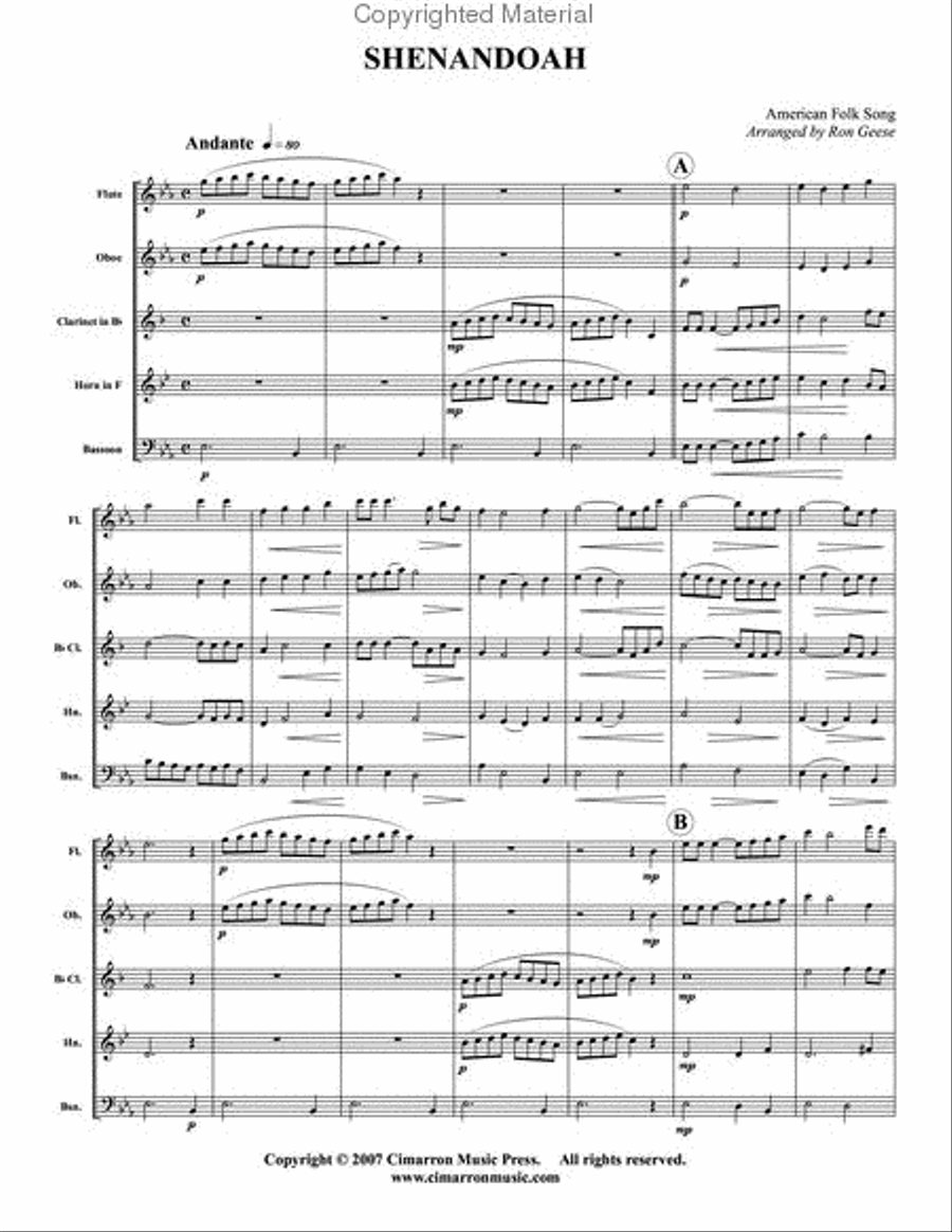 Shenandoah Woodwind Quintet scores gallery preview page 2