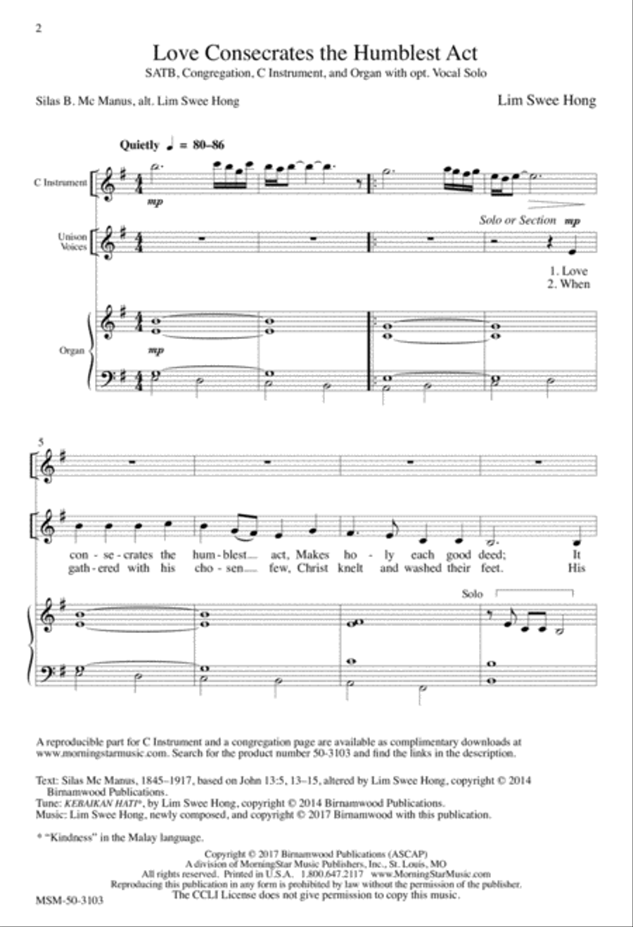 Love Consecrates the Humblest Act 4-Part scores gallery preview page 2