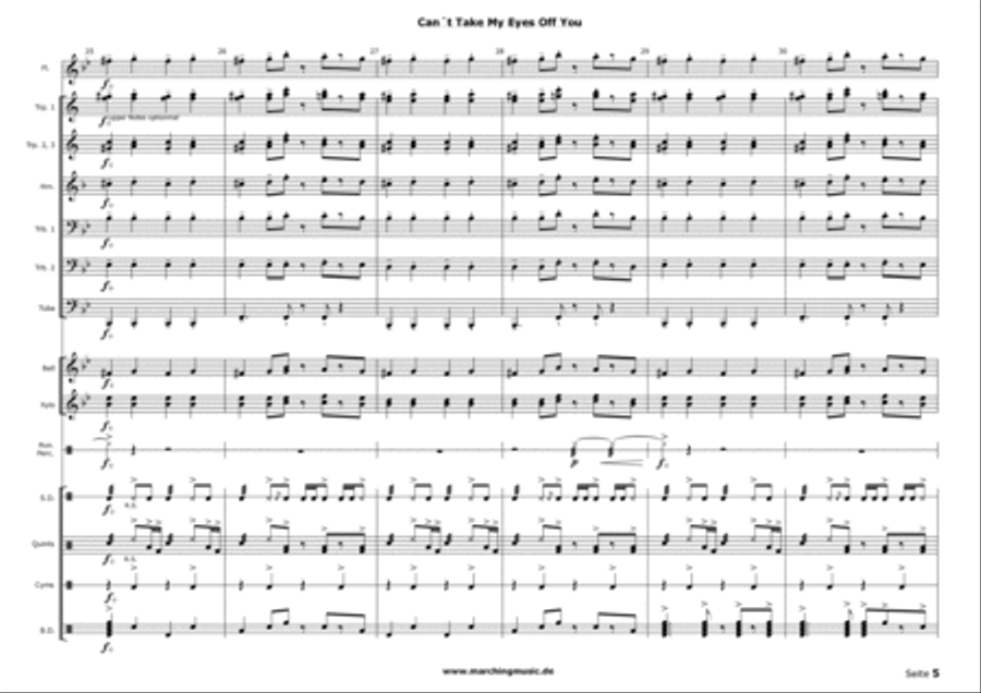 Can't Take My Eyes Off Of You Marching Band scores gallery preview page 5