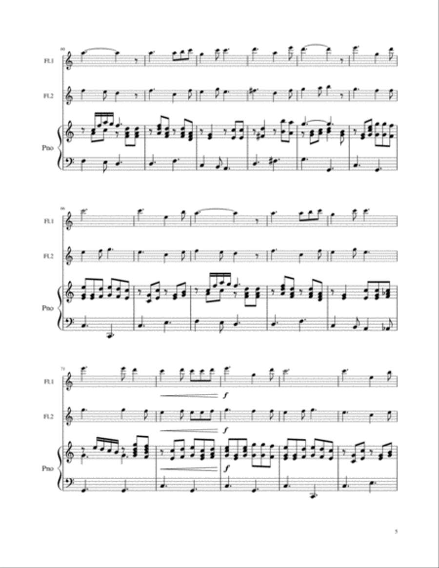 Love Lifted Me - for 2 flutes (or violins) and piano Flute scores gallery preview page 5