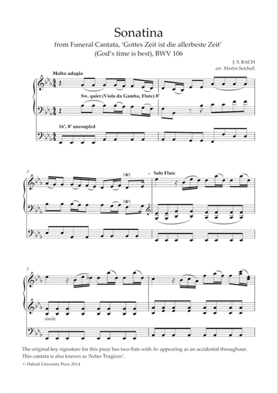Sonatina, from Funeral Cantata, 'Gottes Zeit ist die allerbeste Zeit', BWV 106 Organ scores gallery preview page 2