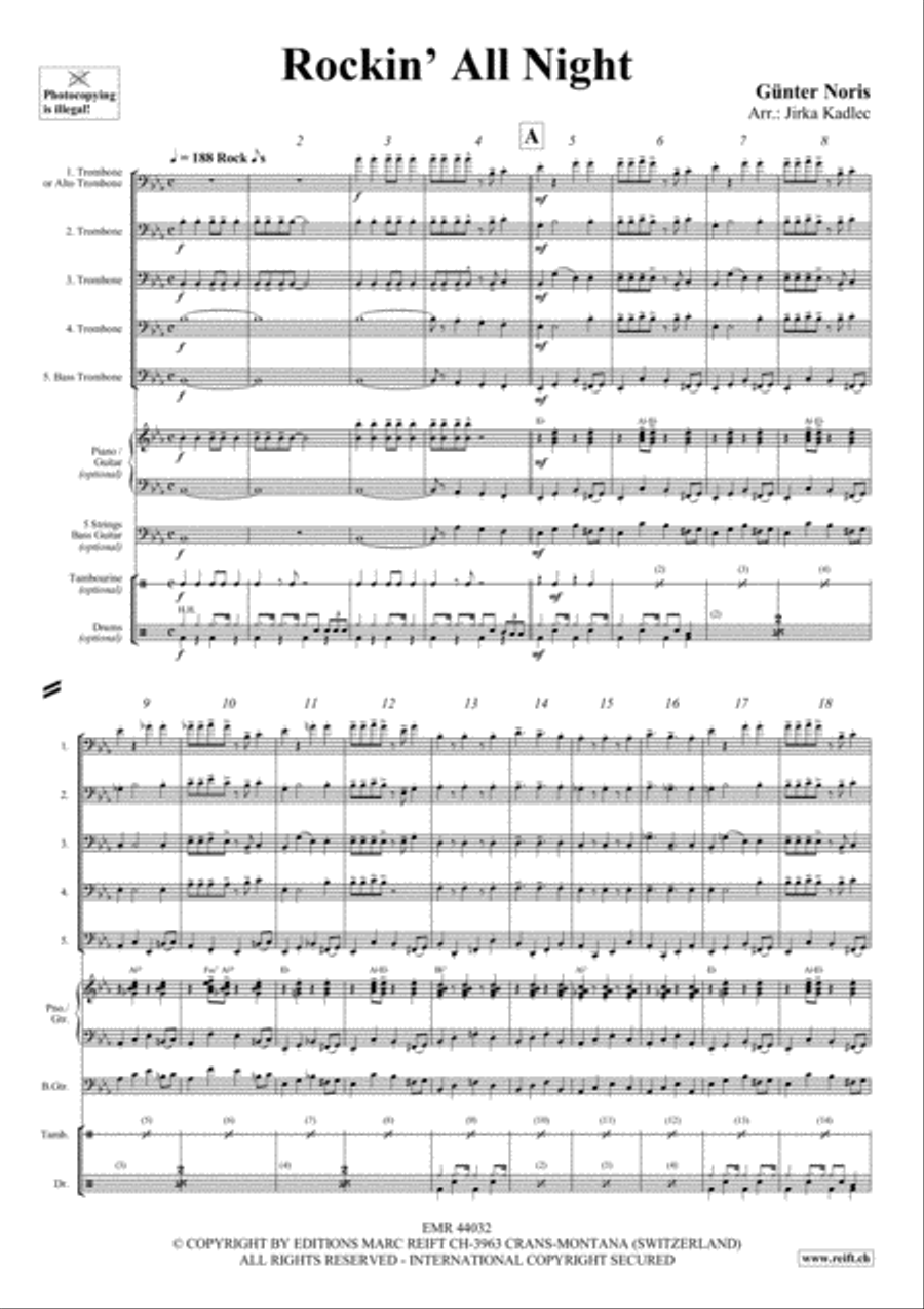 Rockin' All Night Trombone scores gallery preview page 3