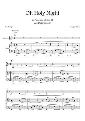 Book cover for Oh Holy Night (F major - Clarinet Bb - Piano - no chords)