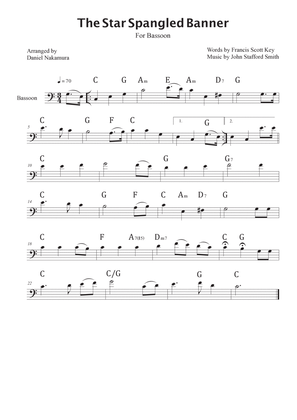 The Star Spangled Banner (For Bassoon with Chords)