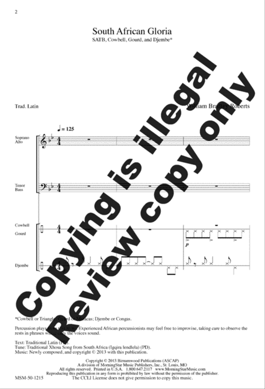 South African Gloria 4-Part scores gallery preview page 2