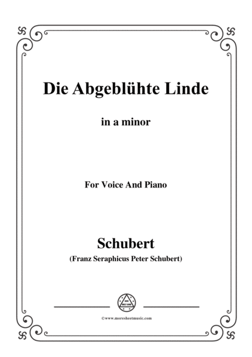 Schubert-Die Abgeblühte Linde(The Faded Linden Tree),Op.7 No.1,in a minor,for Voice&Pno image number null