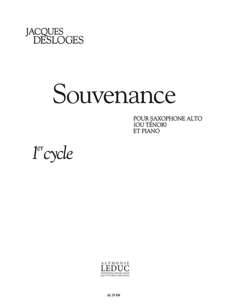 Souvenance (cycle 1) Saxophone Alto Ou Tenor