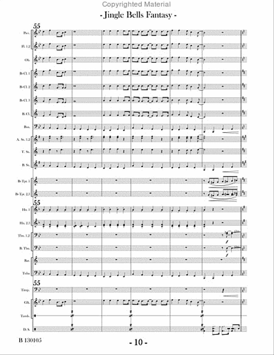 Jingle Bells Fantasy Concert Band scores gallery preview page 13
