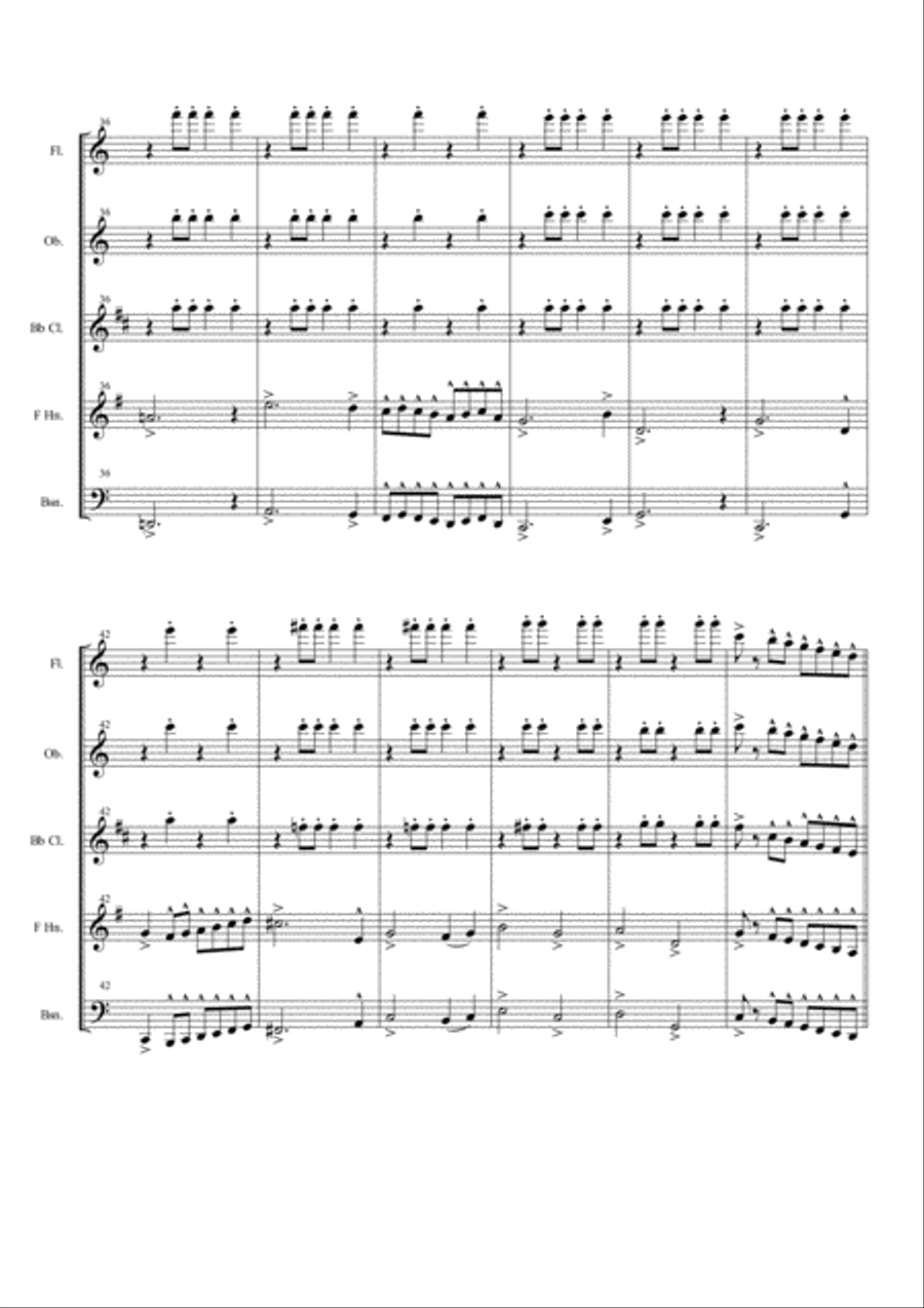 Entry Of The Gladiators for Woodwind Quintet Woodwind Quintet scores gallery preview page 4