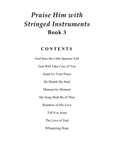 Praise Him with Stringed Instruments, Book 3 (Collection of 10 Hymns for Violin, Cello, and Piano) image number null