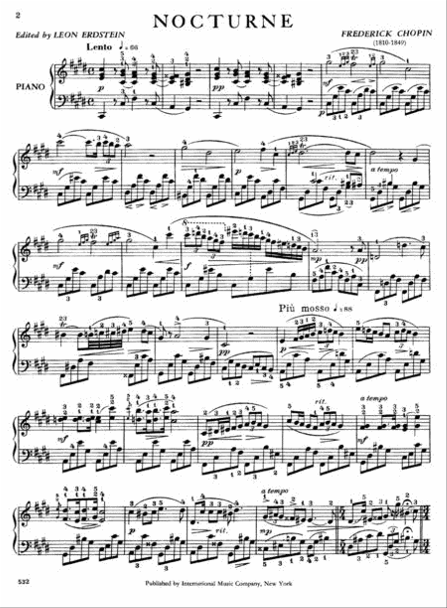 Nocturne in C sharp minor (Opus posthumous) Piano Solo scores gallery preview page 2