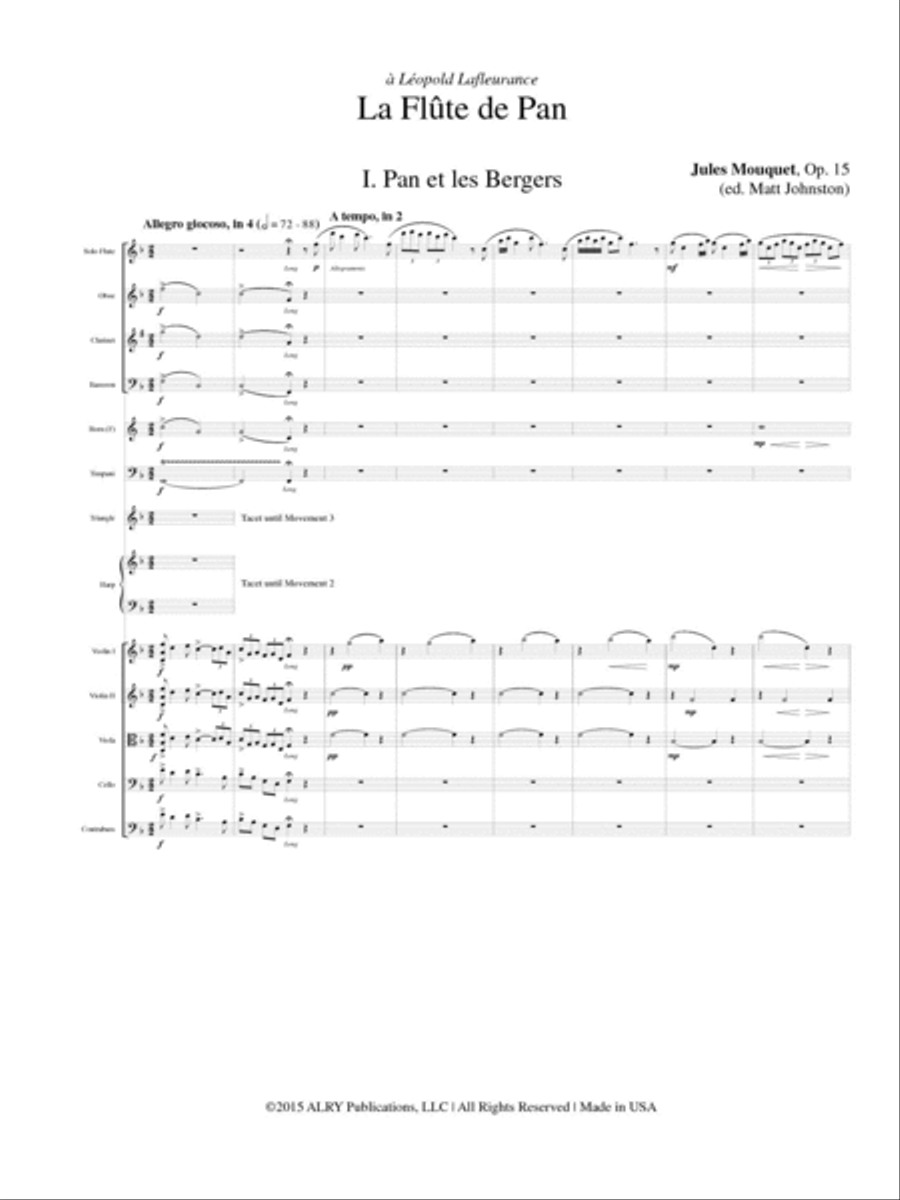 La Flute de Pan for Flute and Orchestra Orchestra scores gallery preview page 2