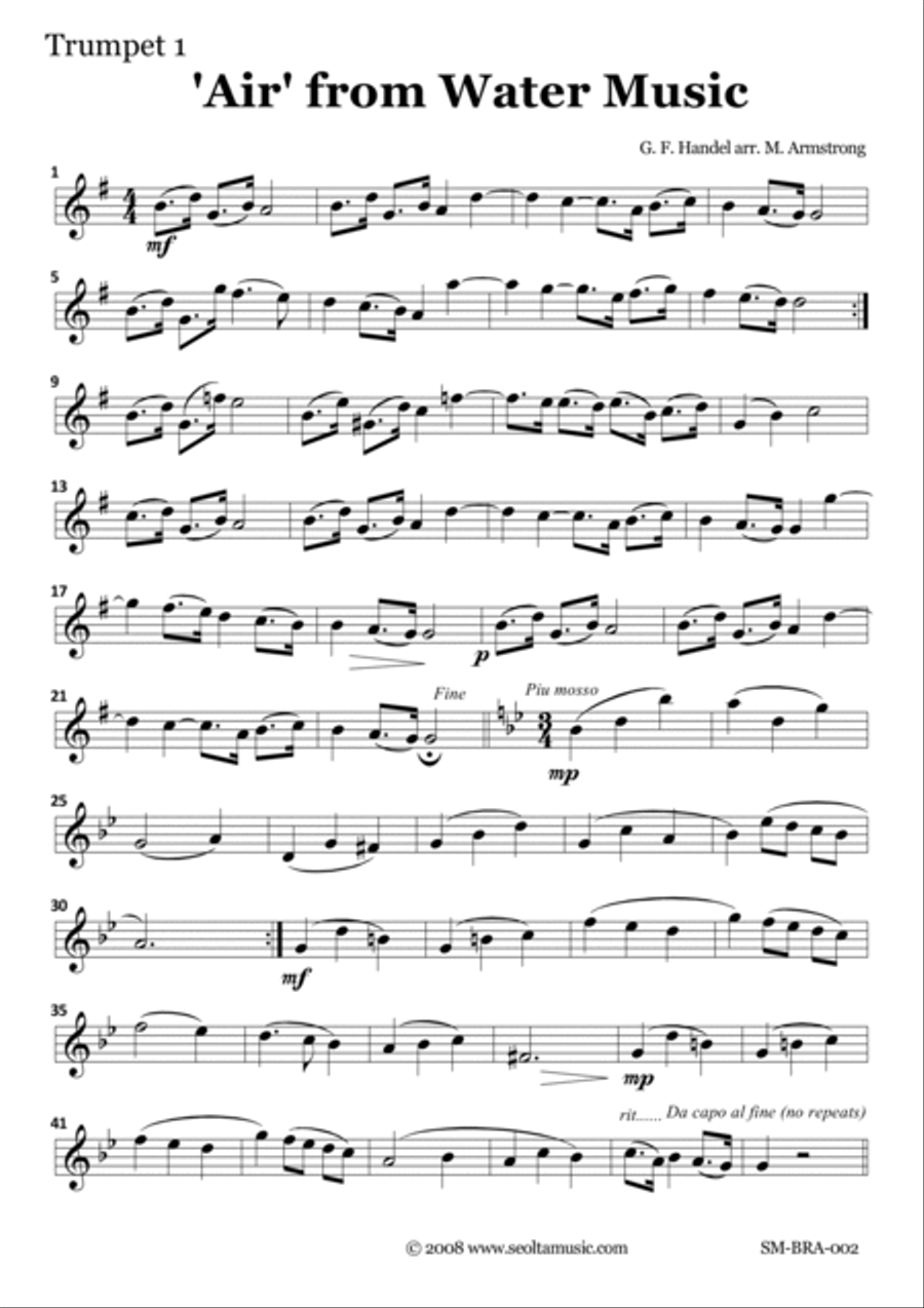 'Air' from Water Music Brass Ensemble scores gallery preview page 5