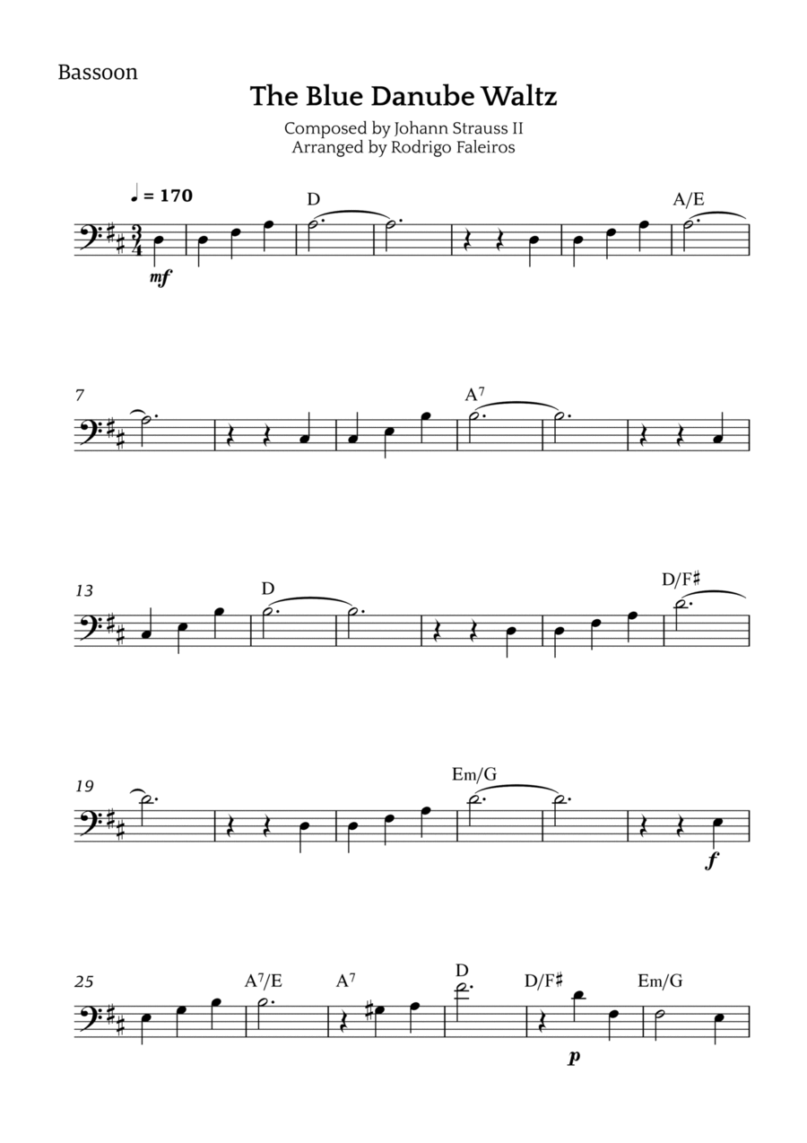 The Blue Danube Waltz Chamber Music scores gallery preview page 1