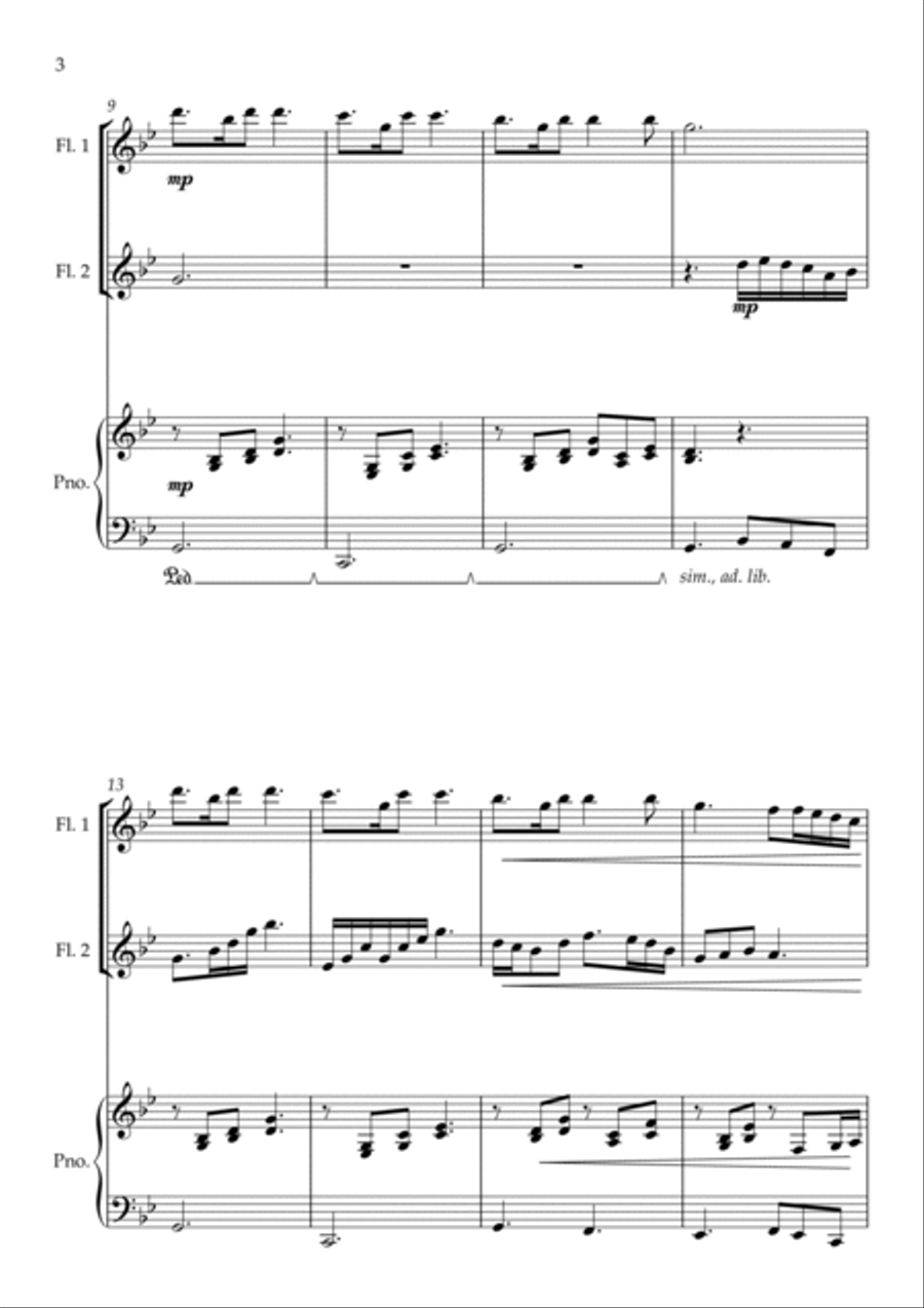 The Skye Boat Song (Theme from 'Outlander') - Flute Duet with Piano Flute Duet scores gallery preview page 4