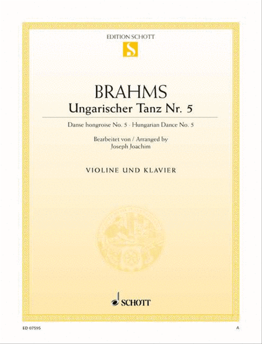 Hungarian Dance No. 5 Violin Solo scores gallery preview page 1