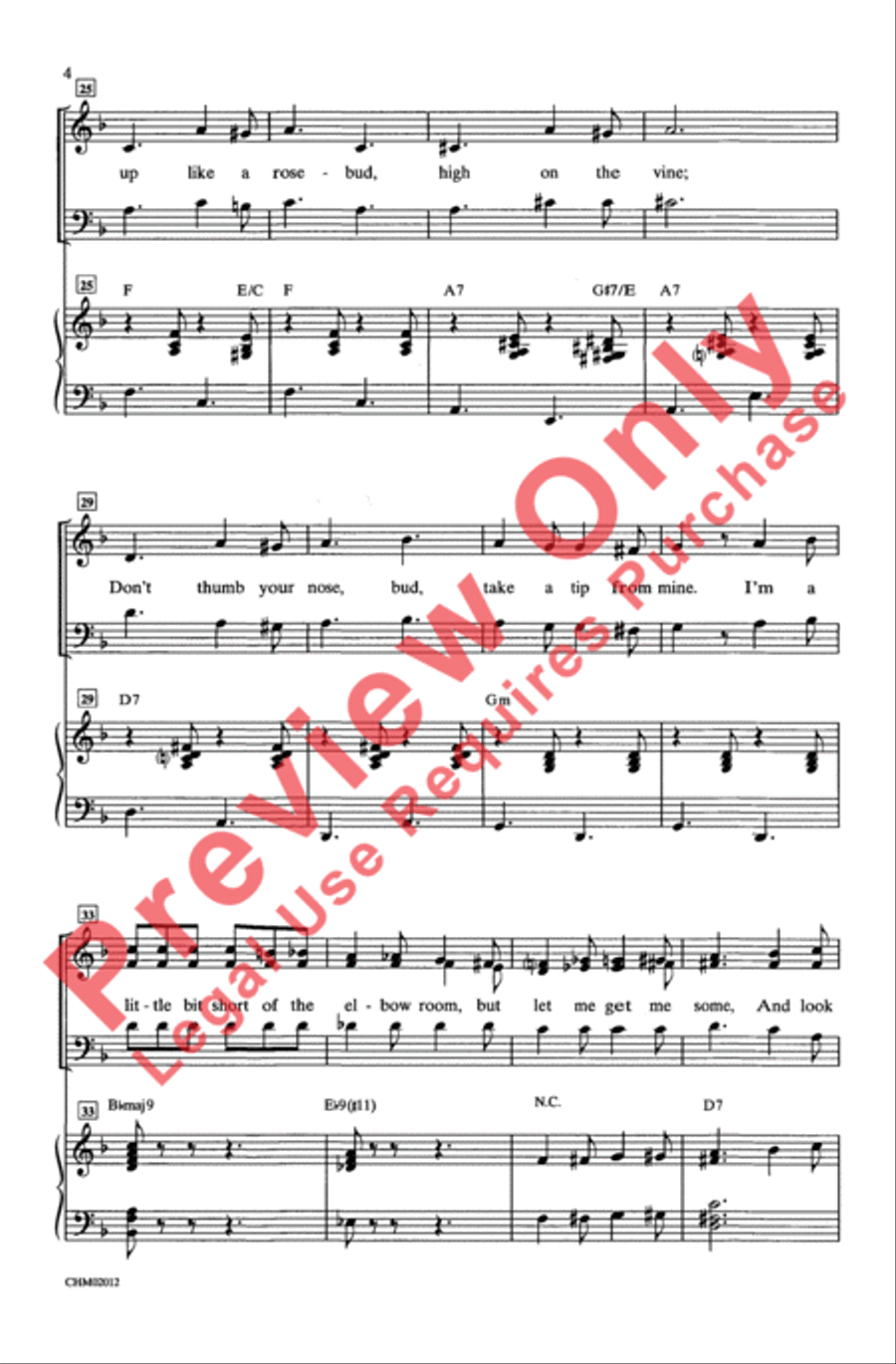 Hey, Look Me Over Unison Choir scores gallery preview page 4