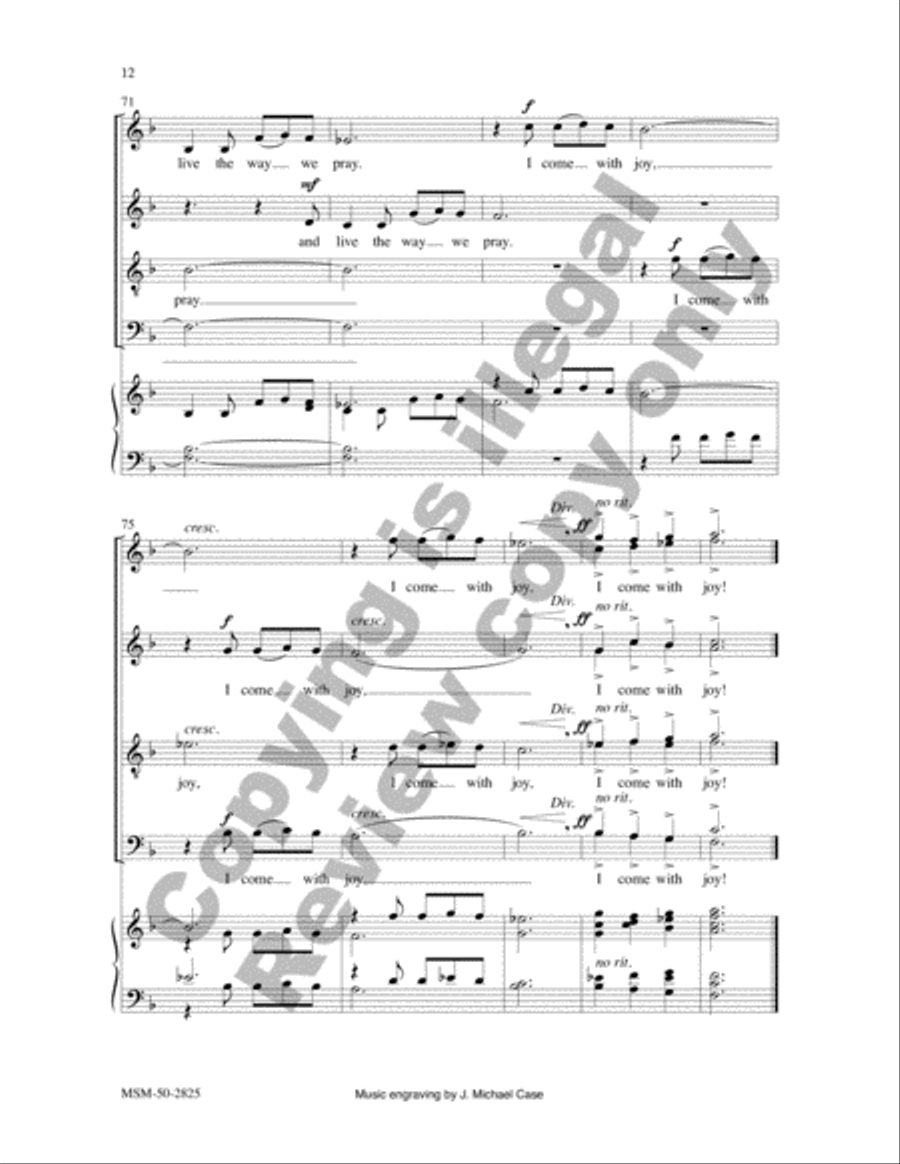 I Come with Joy I Come with Joy 4-Part scores gallery preview page 12