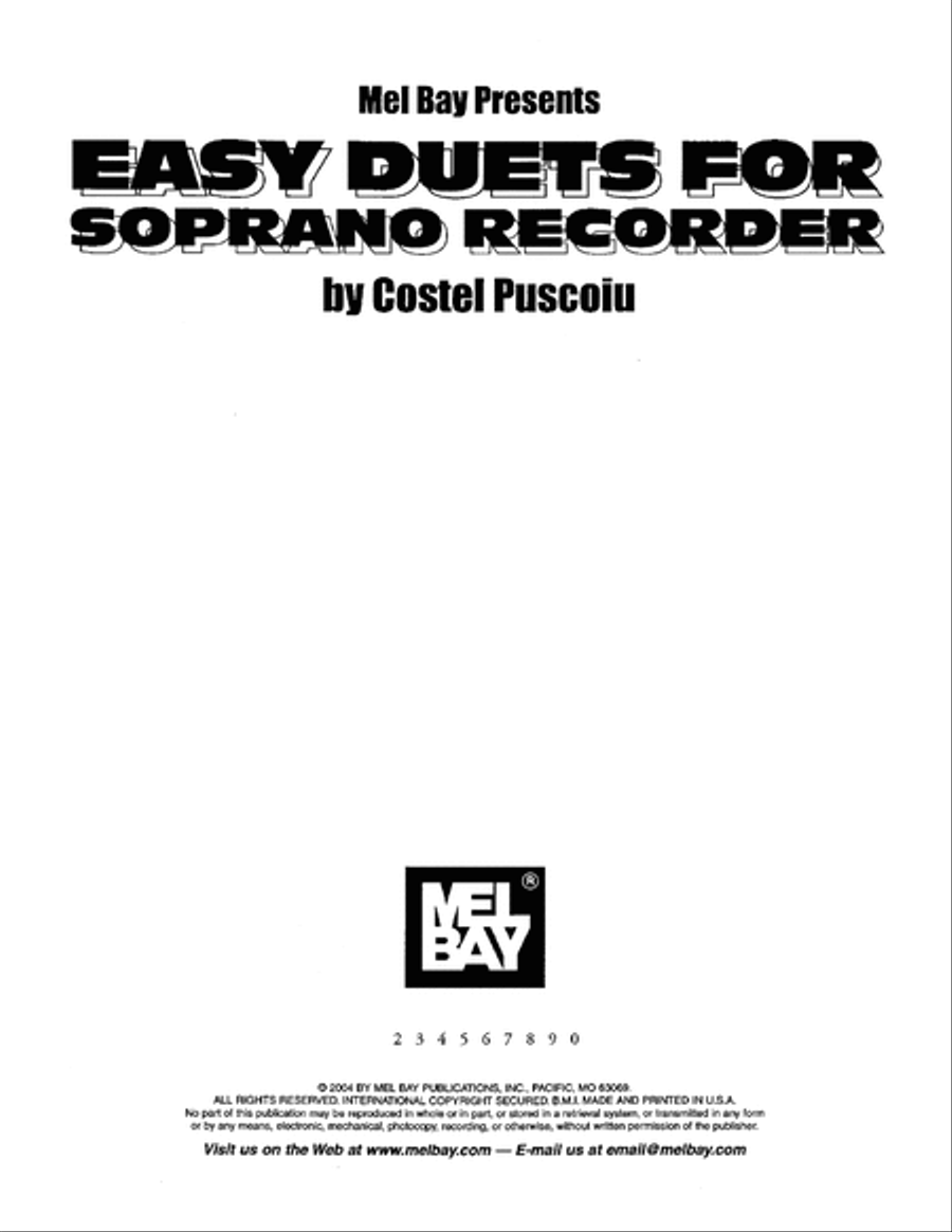 Easy Duets for Soprano Recorder Woodwind Duet scores gallery preview page 2