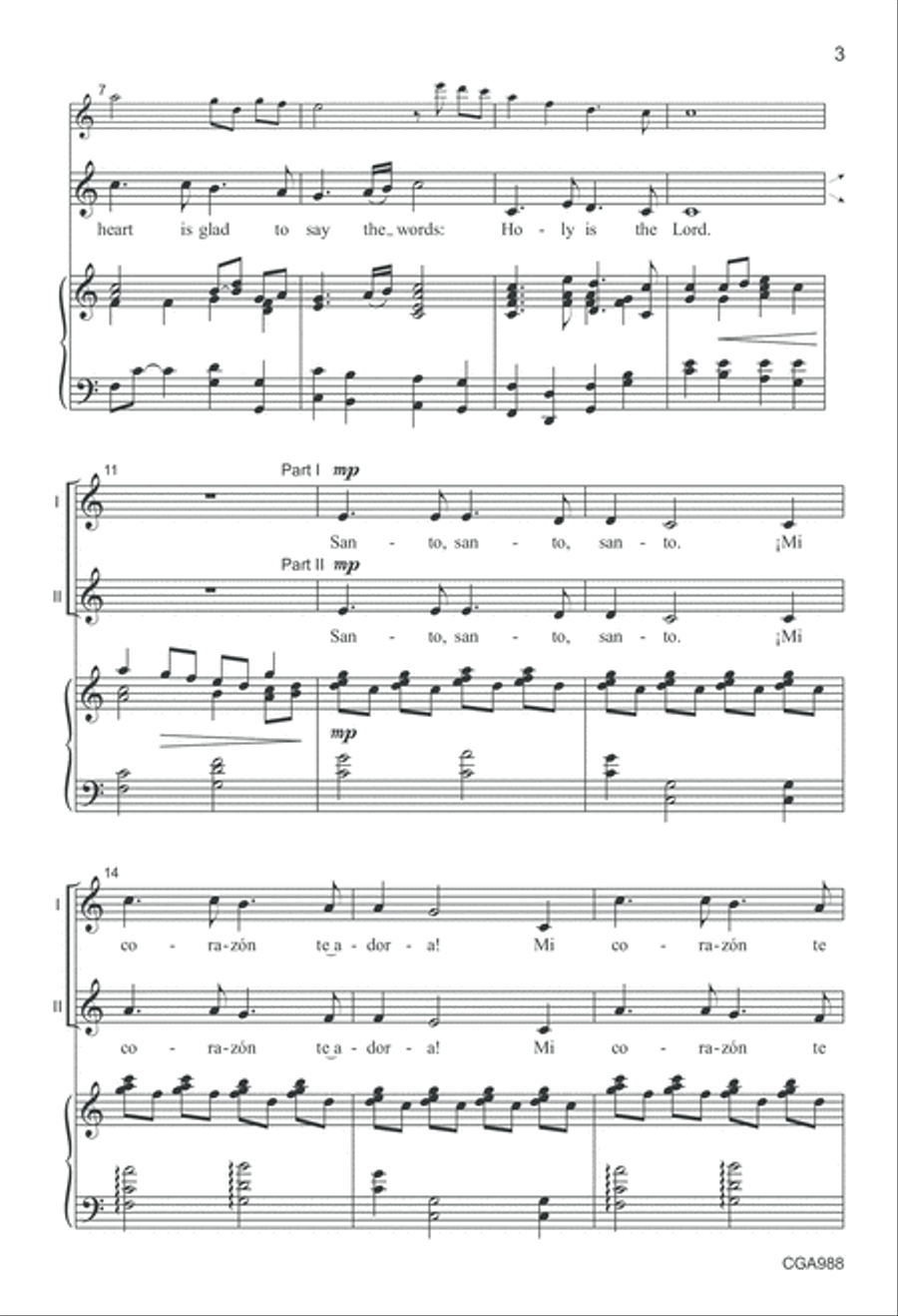 Santo, Santo, Santo (Two- part) SSA scores gallery preview page 3