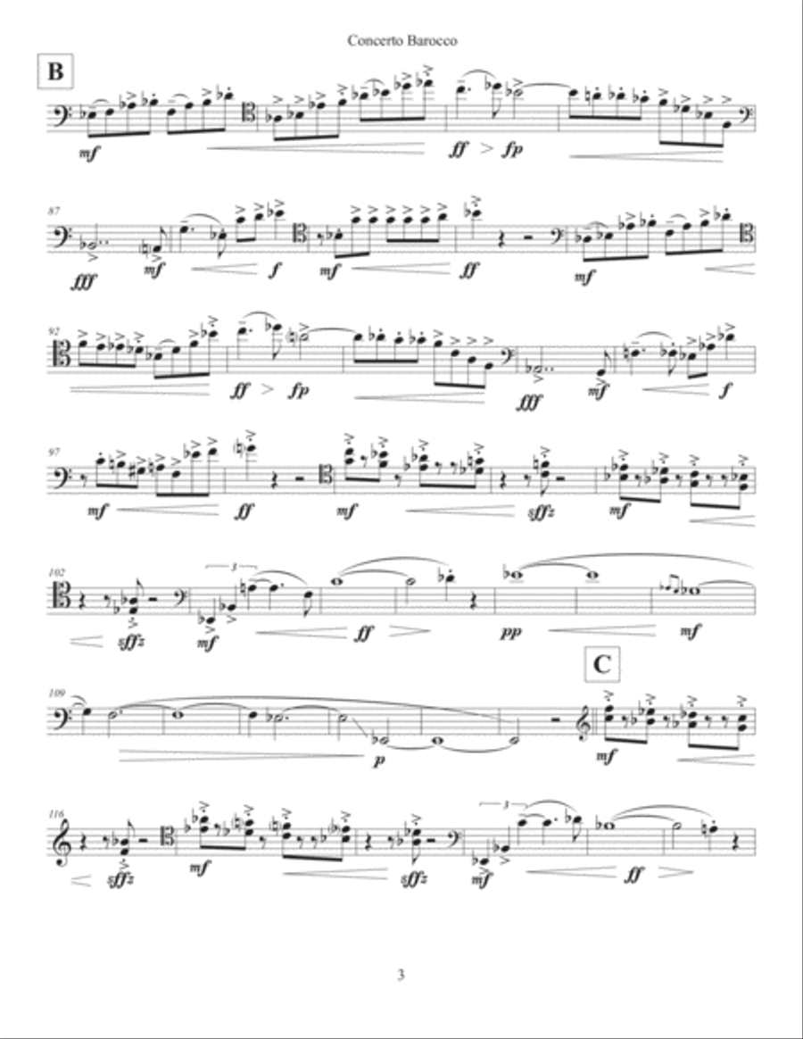 Concerto Barocco (2017) cello part Cello Solo scores gallery preview page 3