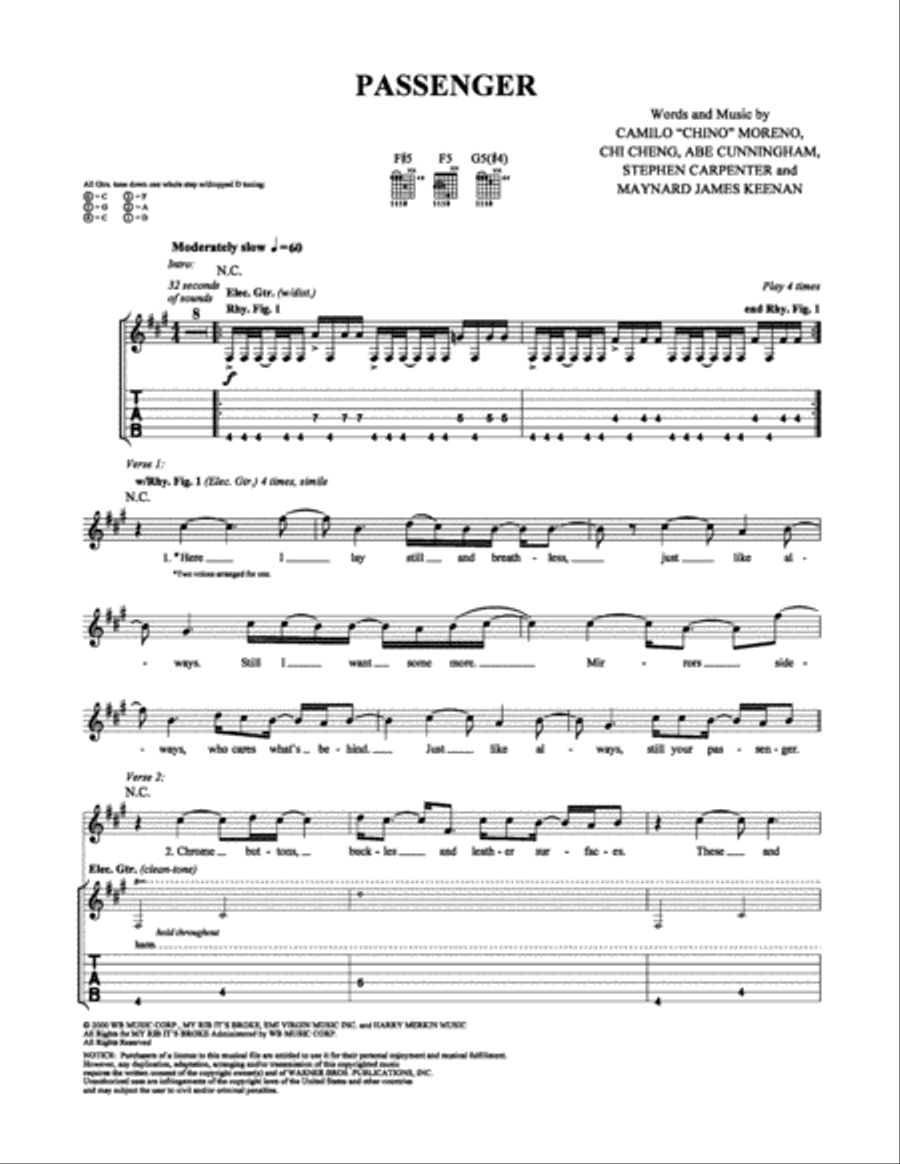 Passenger Electric Guitar scores gallery preview page 1