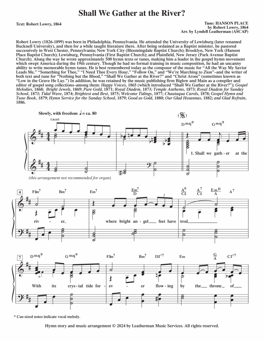 Shall We Gather at the River? Piano, Vocal, Guitar scores gallery preview page 1