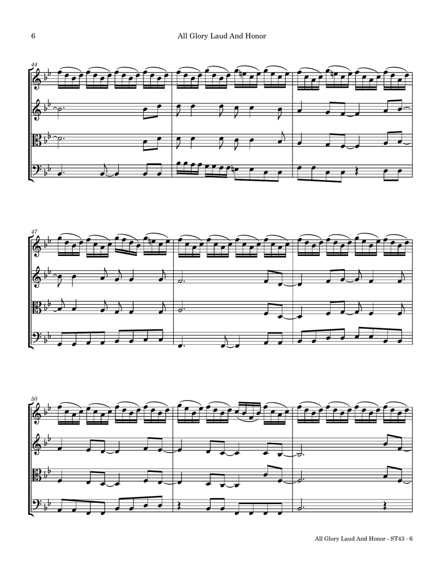 All Glory Laud And Honor String Quartet scores gallery preview page 6