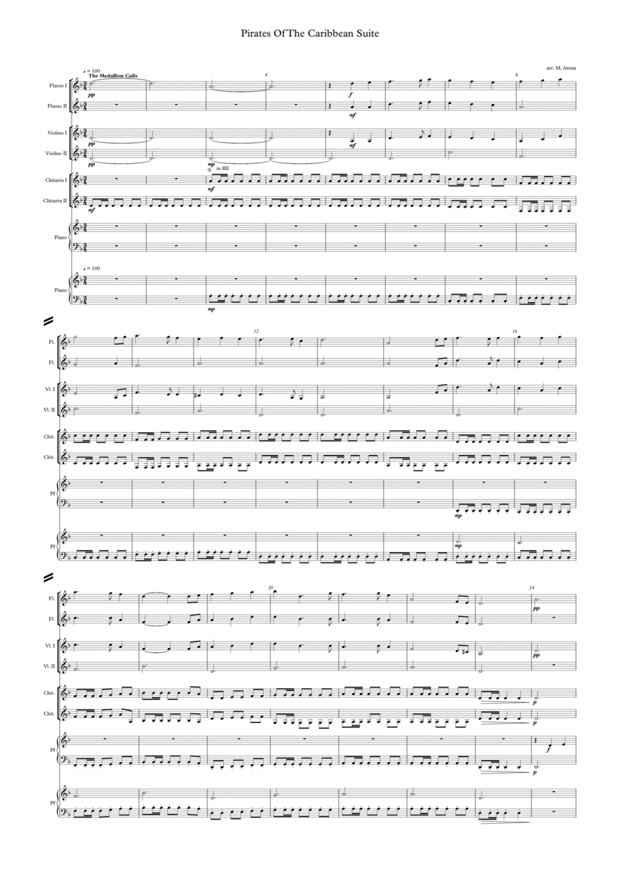 Pirates Of The Caribbean Flute scores gallery preview page 1