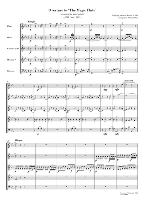 Overture to "The Magic Flute" (arr. for wind quintet) [score and parts]
