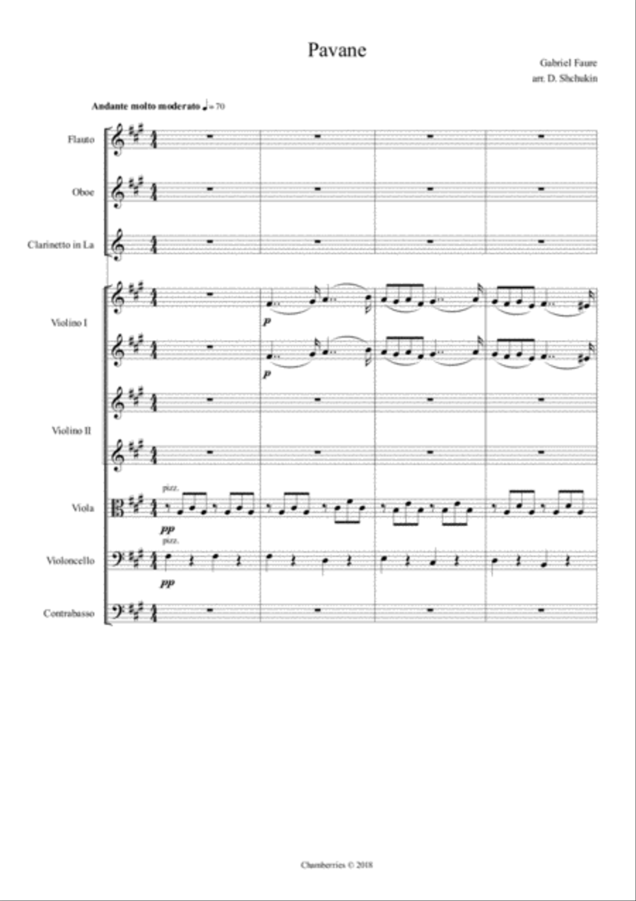 G. Faure - Pavane Concert Band scores gallery preview page 1