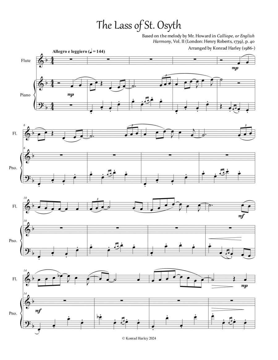 The Lass of St. Osyth The Lass of St. Osyth Flute Solo scores gallery preview page 1