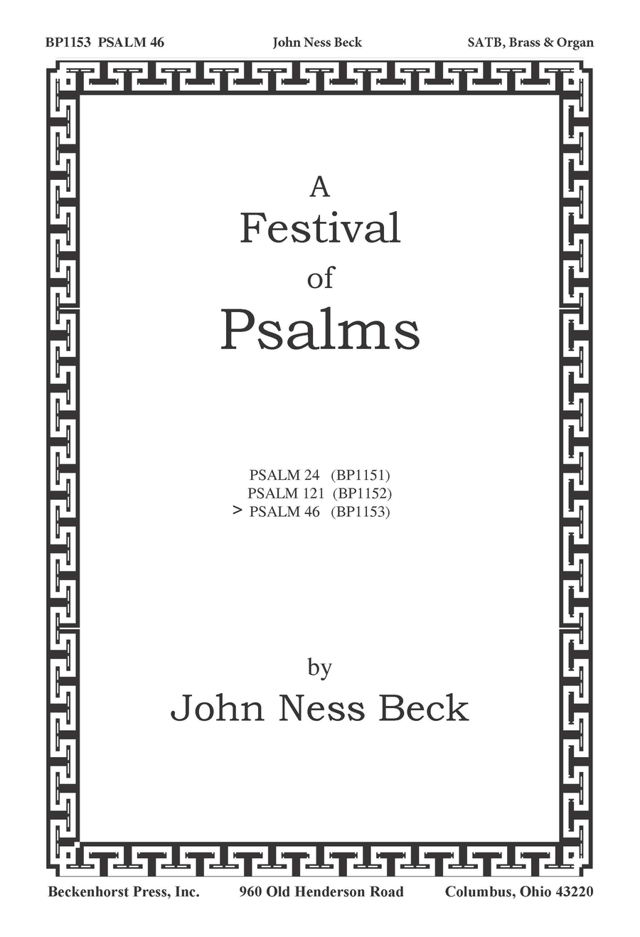 A Festival of Psalms: Psalm 46 4-Part scores gallery preview page 1