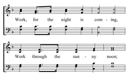 "WORK, FOR THE NIGHT IS COMING"- music sheet for smartphone image number null